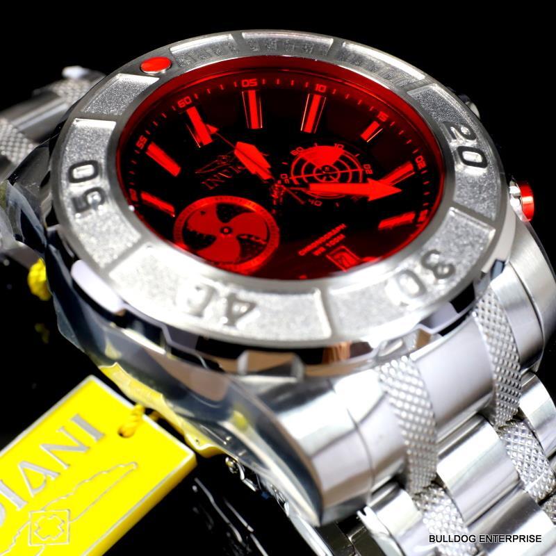 Invicta Coalition Forces Sonar Radar Stainless Steel Red 58mm Chronograph New