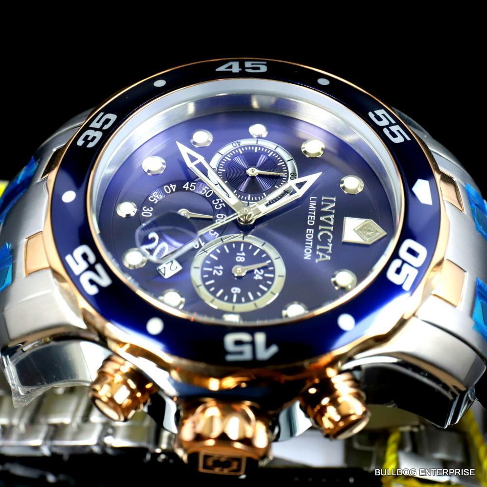 Invicta Pro Diver Scuba Limited Edition Chronograph 48mm Steel Blue Watch New