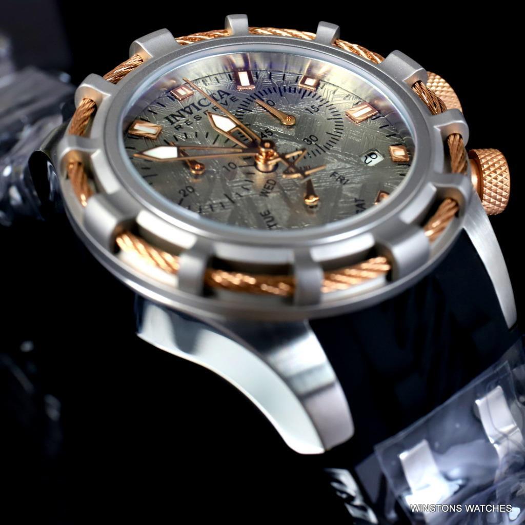 Invicta Reserve Bolt Muonionalusta Meteorite 40mm Gold Tone Swiss Mvt Watch New