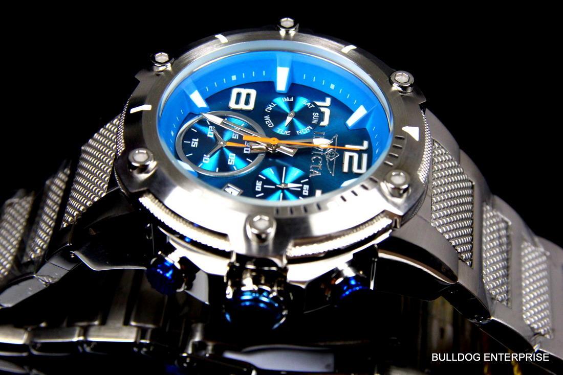 Invicta Speedway XL Teal Blue Stainless Steel Chronograph Swiss Parts Watch New