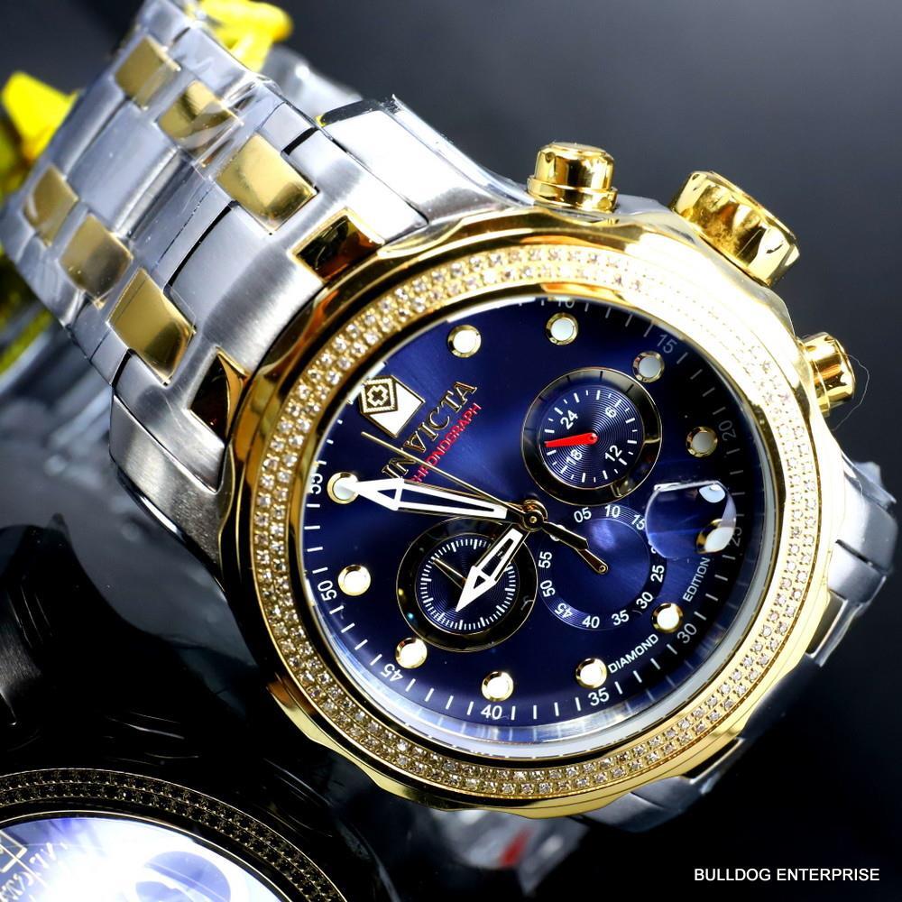 Invicta Pro Diver Scuba .66 CTW Diamond Edition 2 Tone Steel Bracelet Watch New