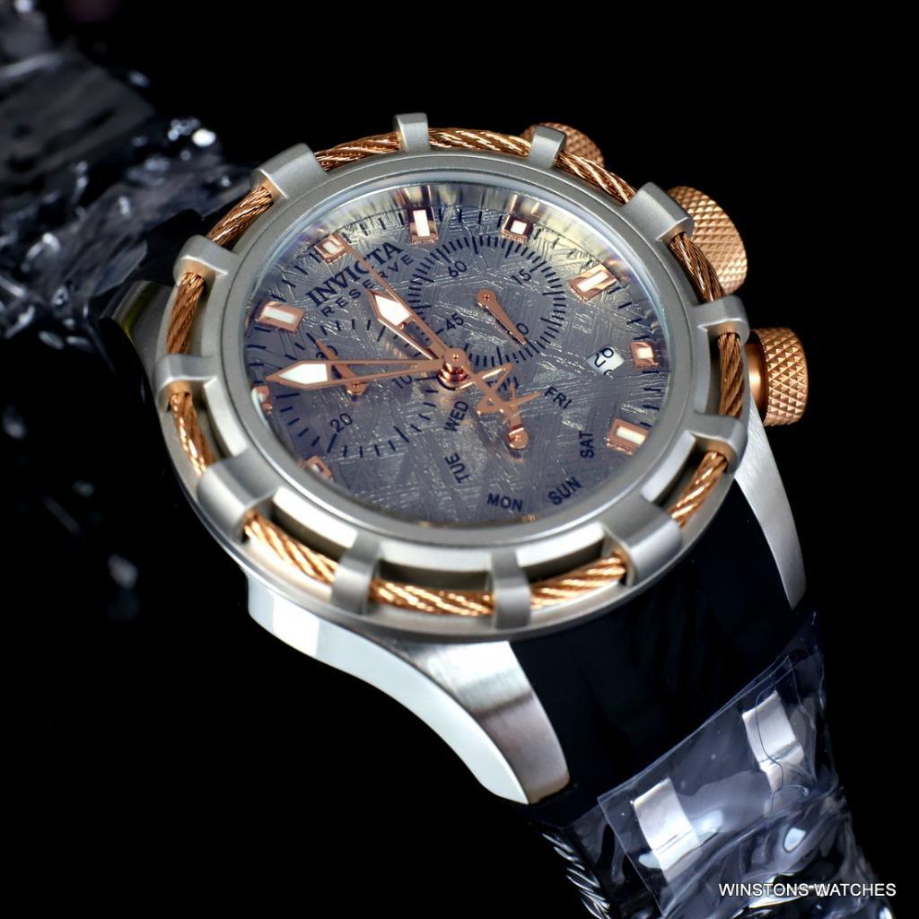 Invicta Reserve Bolt Muonionalusta Meteorite 40mm Gold Tone Swiss Mvt Watch New