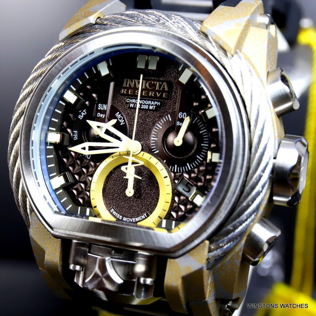 Invicta Reserve Bolt Zeus Magnum Hydroplated 52mm Rubber Swiss Mvt Watch New