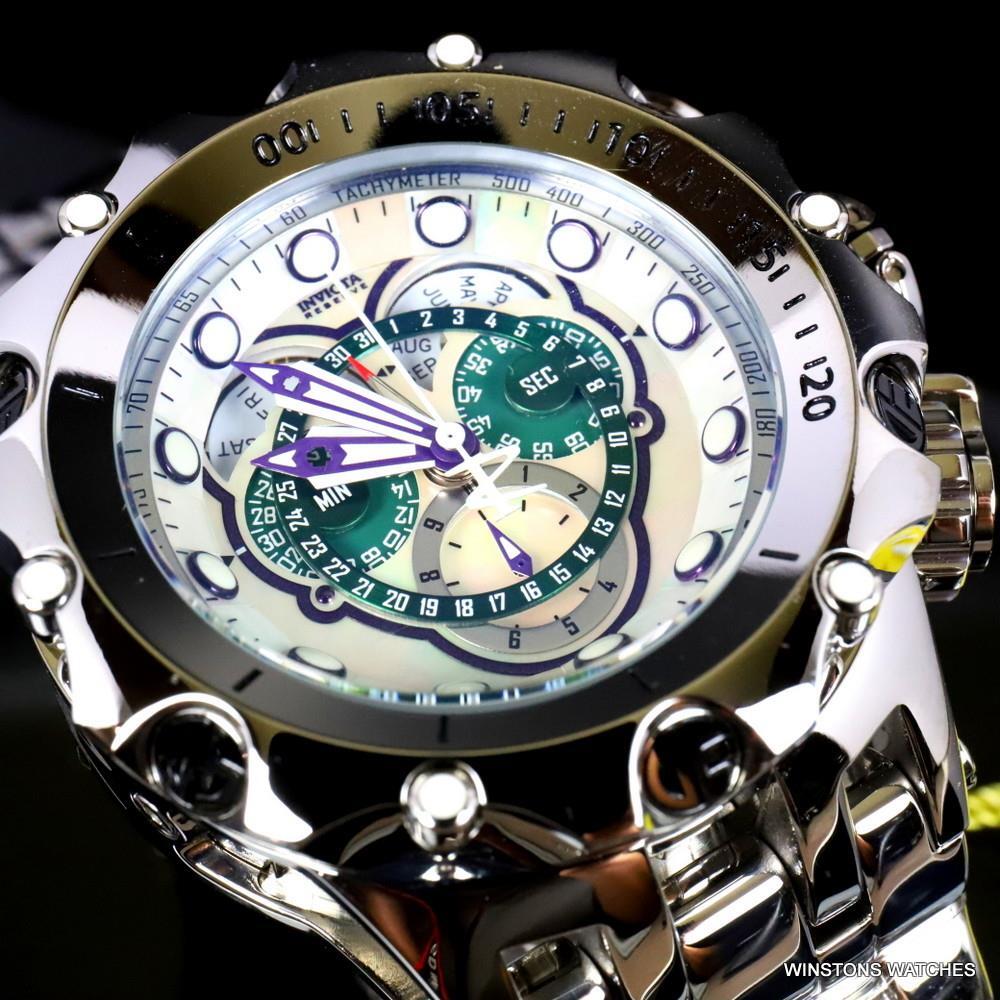 Invicta Reserve Venom Fusian Hybrid Swiss Master Calendar Steel Green Watch New