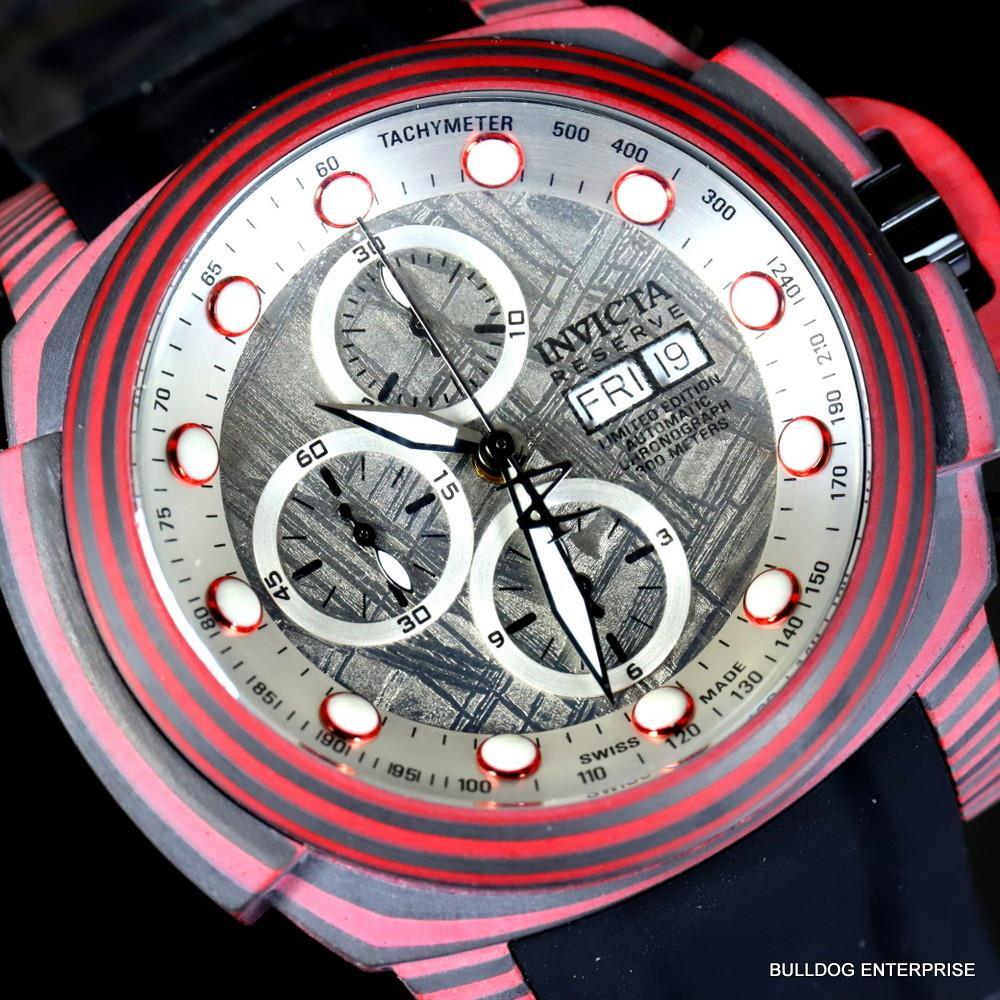 Invicta Reserve Carbon Meteorite Swiss Made Sellita SW500 Auto Watch #002 New