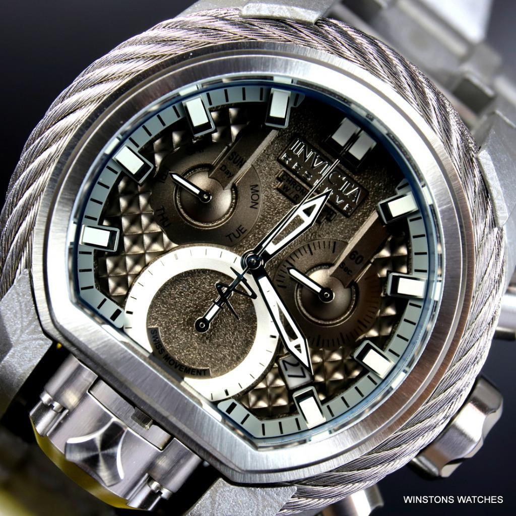 Invicta Reserve Bolt Zeus Magnum Hydroplated Gray Steel 52mm Swiss Mvt Watch New