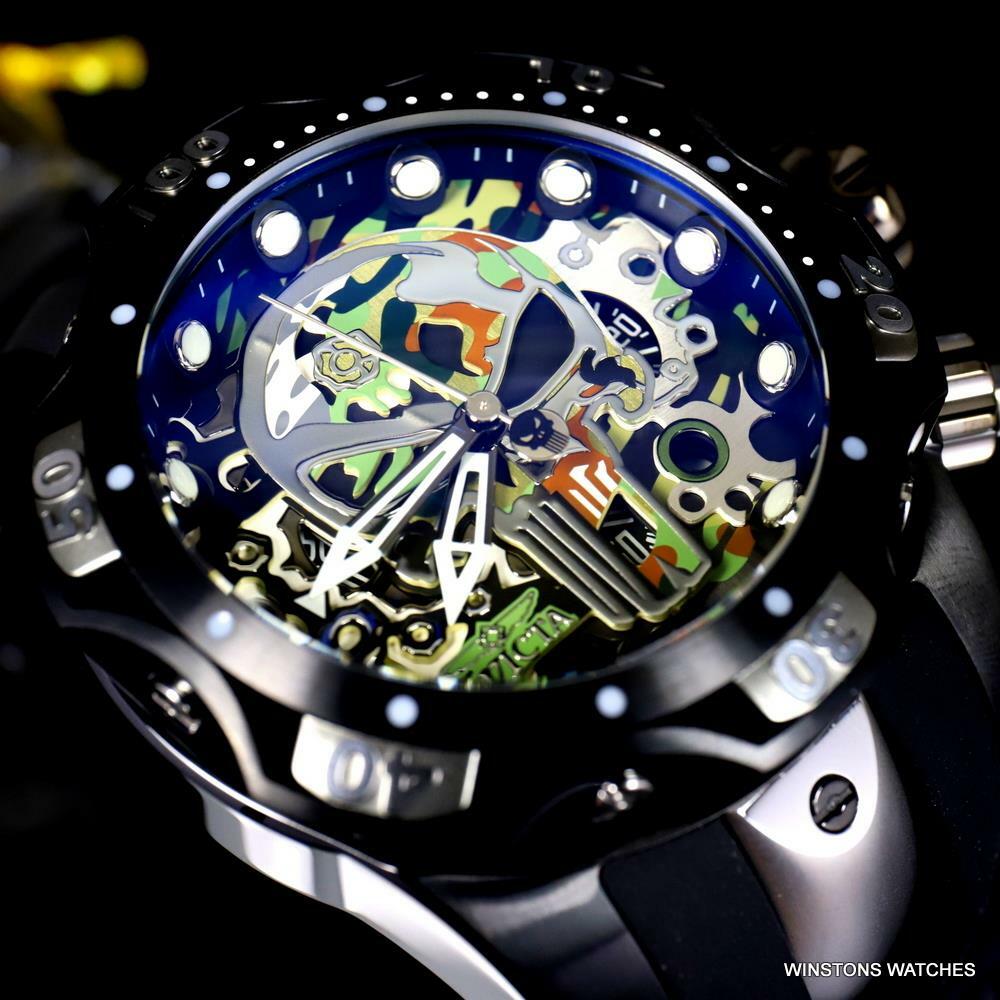 Invicta Marvel Punisher Venom Gen III Camouflage Skull Black Watch 52mm New