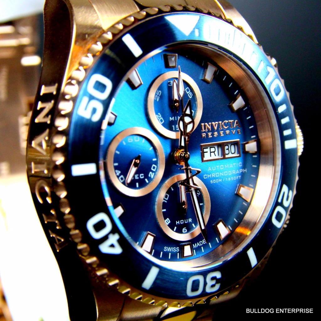Invicta Reserve Pro Diver Rose Gold Swiss Automatic 7750 Valjoux 18916 Watch New