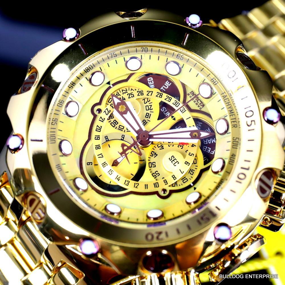 Invicta Reserve Venom Fusion Gold Label 52mm Swiss Master Calendar Watch New