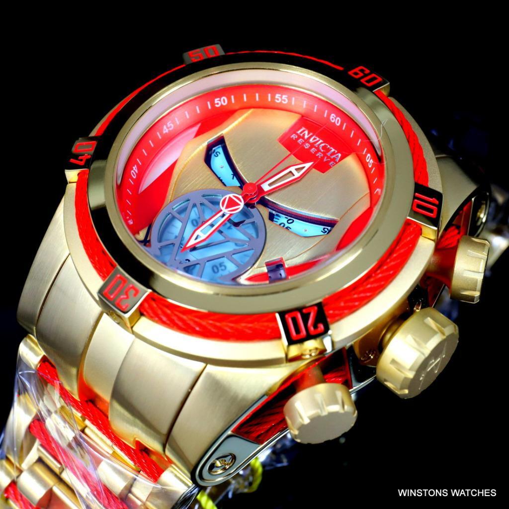 Invicta Reserve Bolt Zeus Marvel Iron Man 52mm Steel Swiss Mvt Blue Watch New
