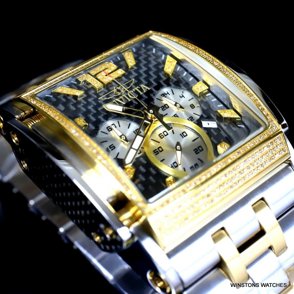 Invicta Speedway The Beast 1.47 CTW Diamond Two Tone Steel Black 47mm Watch New