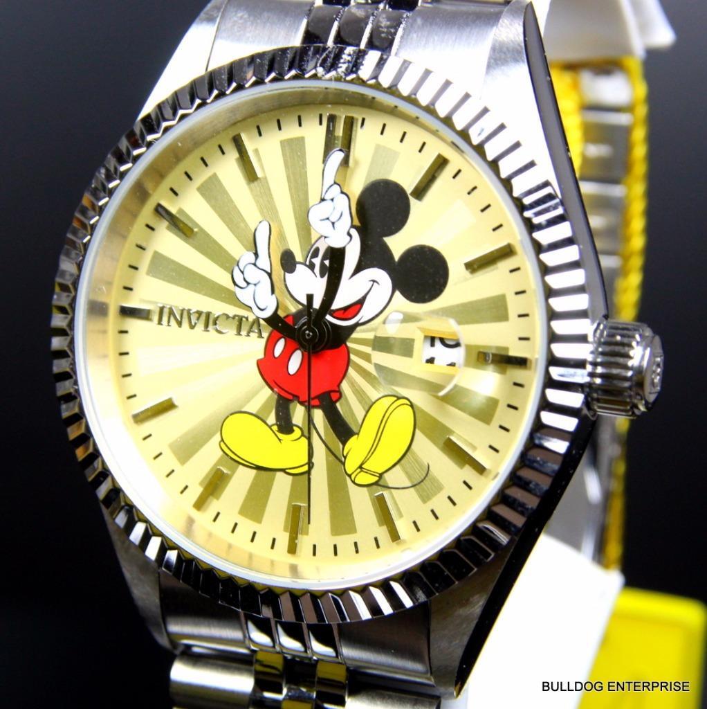 Invicta Disney Mickey Mouse Stainless Steel Champagne Limited Edition Watch New