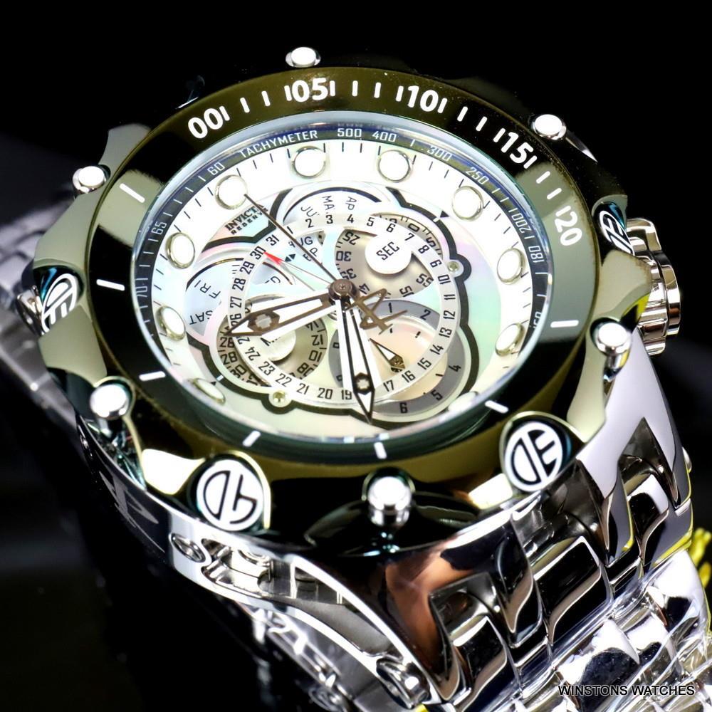 Invicta Reserve Venom Fusian Hybrid Swiss Master Calendar Steel Green Watch New