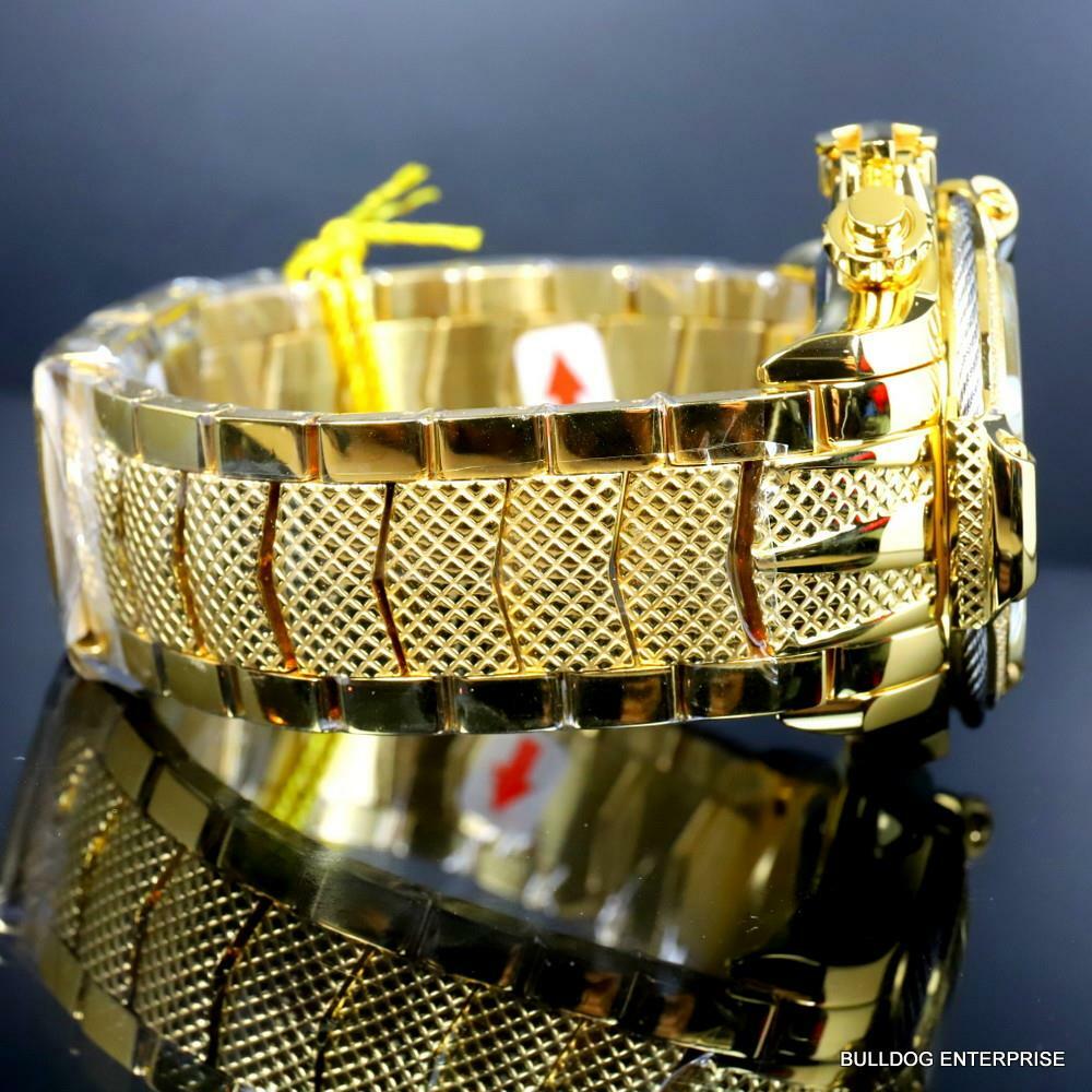 Invicta Subaqua Poseidon Bolt 1.29 CTW Diamond Swiss Gold Plated 50mm Watch New