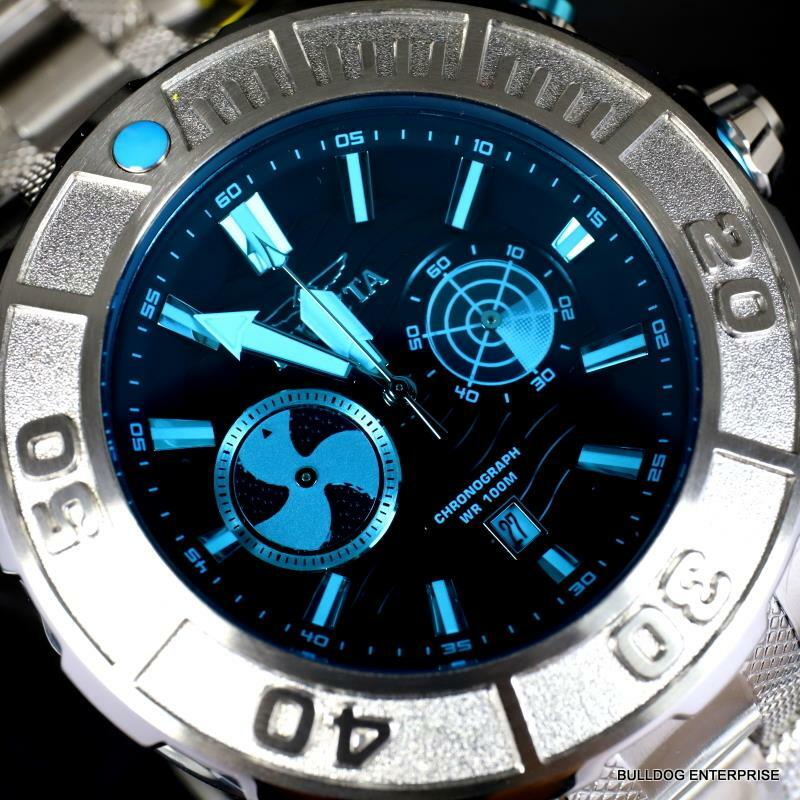 Invicta Coalition Forces Sonar Radar Stainless Steel Blue 58mm Chronograph New