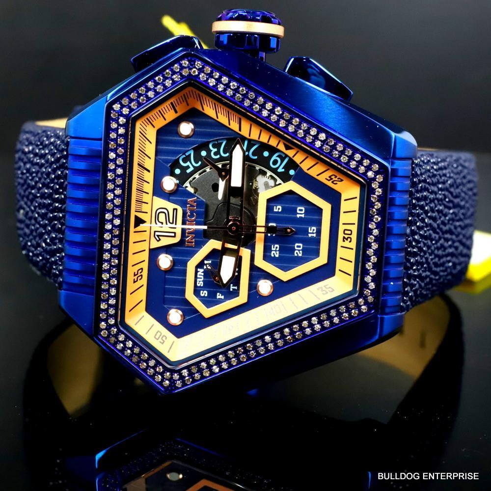 Invicta Speedway .76 CTW Diamond Triangular Stingray Chrono Swiss Mvt Watch New