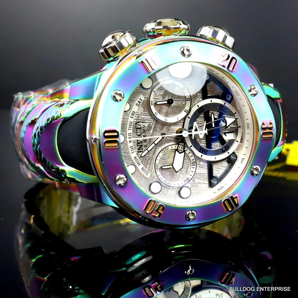 Invicta Reserve Kraken Meteorite Swiss Ronda 5040.N Iridescent Steel Watch New