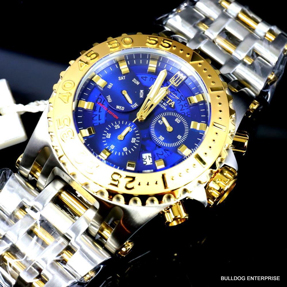 Invicta Jason Taylor Chaos 50mm 2 Tone Steel Blue Chronograph 50mm Watch New