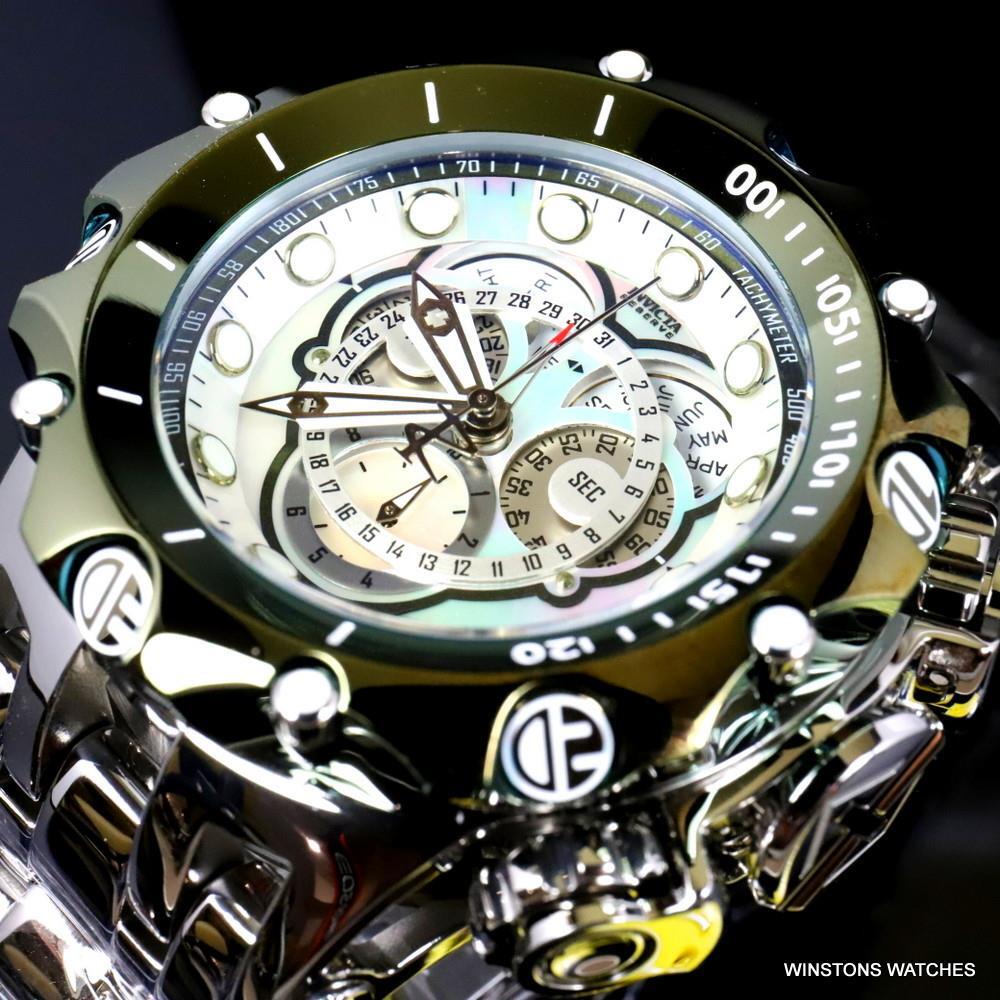 Invicta Reserve Venom Fusian Hybrid Swiss Master Calendar Steel Green Watch New