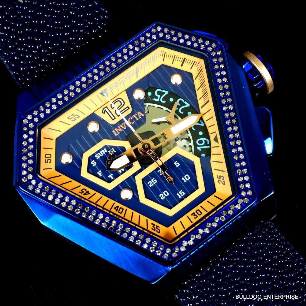 Invicta Speedway .76 CTW Diamond Triangular Stingray Chrono Swiss Mvt Watch New