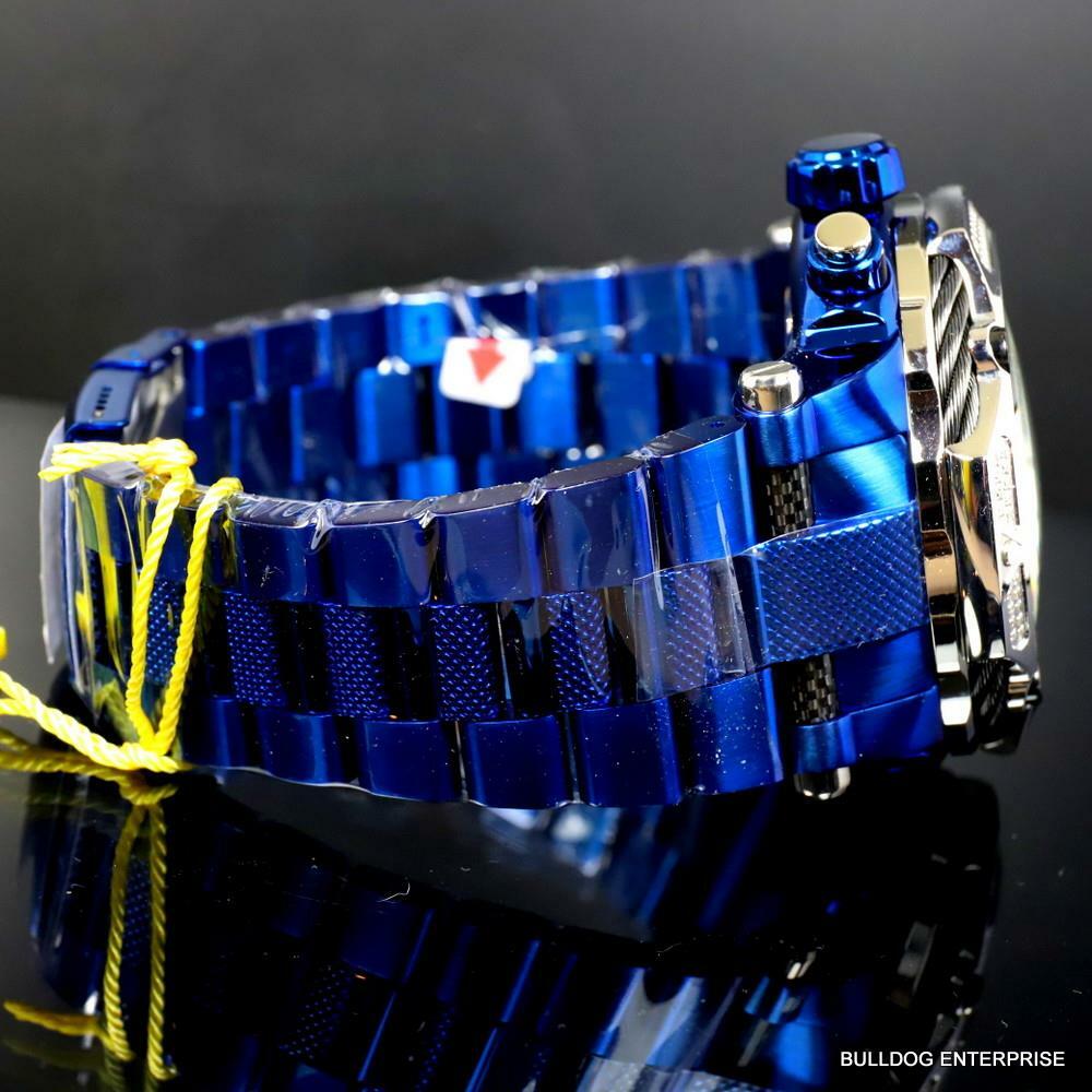 Invicta Shaq Bolt .74 CTW Diamond Blue Stainless Steel 60mm Swiss Mvt Watch New