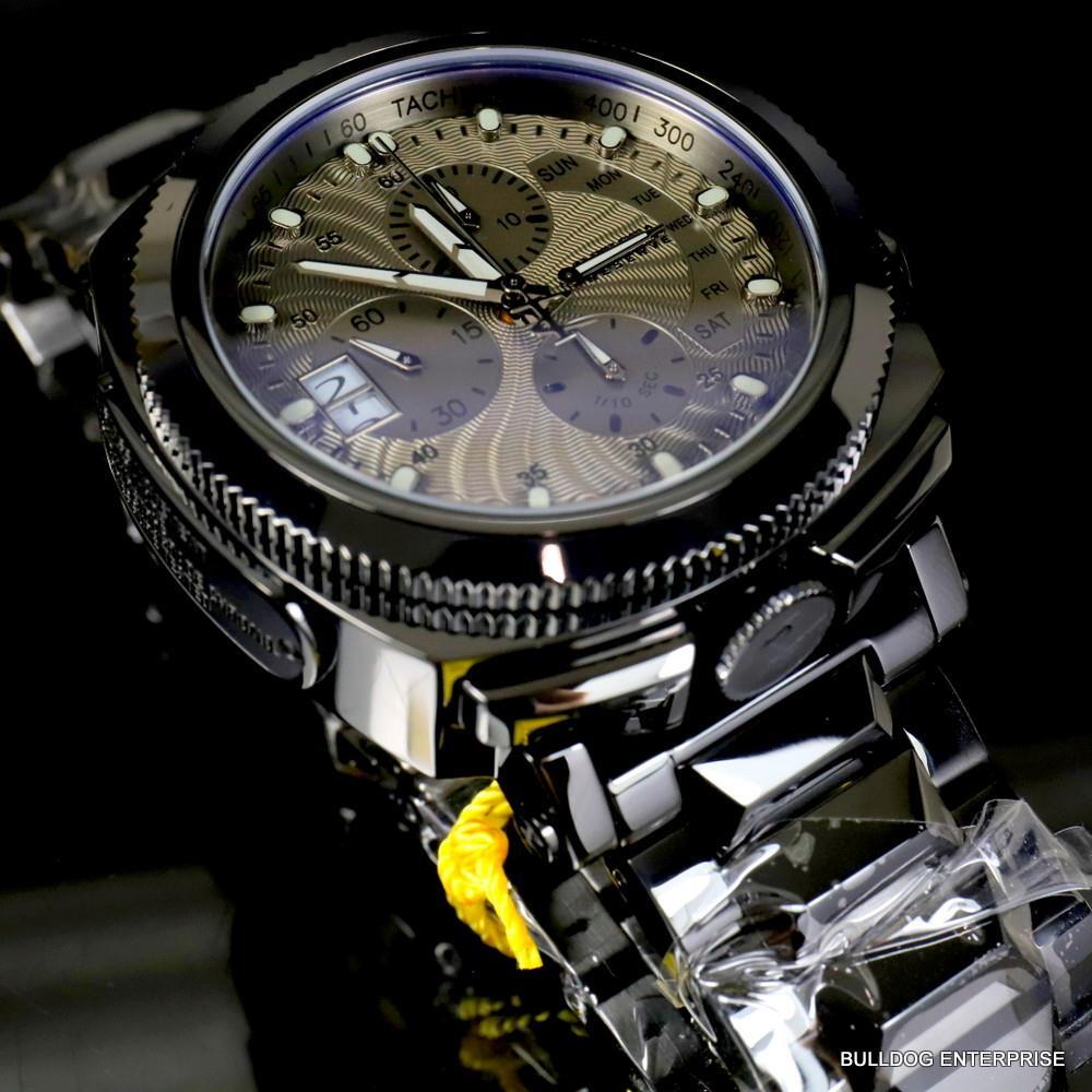 Invicta Reserve Russian Diver Excursion Black Combat Steel Swiss 52mm Watch New