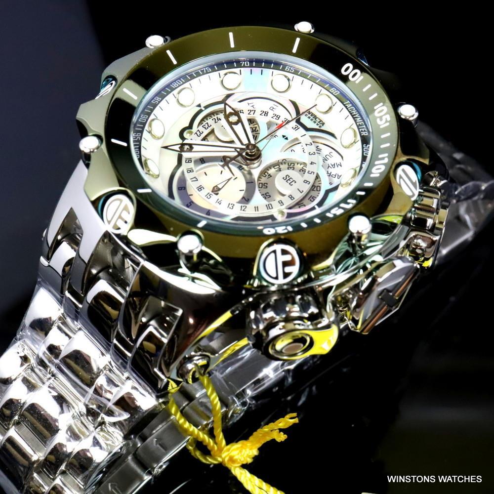 Invicta Reserve Venom Fusian Hybrid Swiss Master Calendar Steel Green Watch New