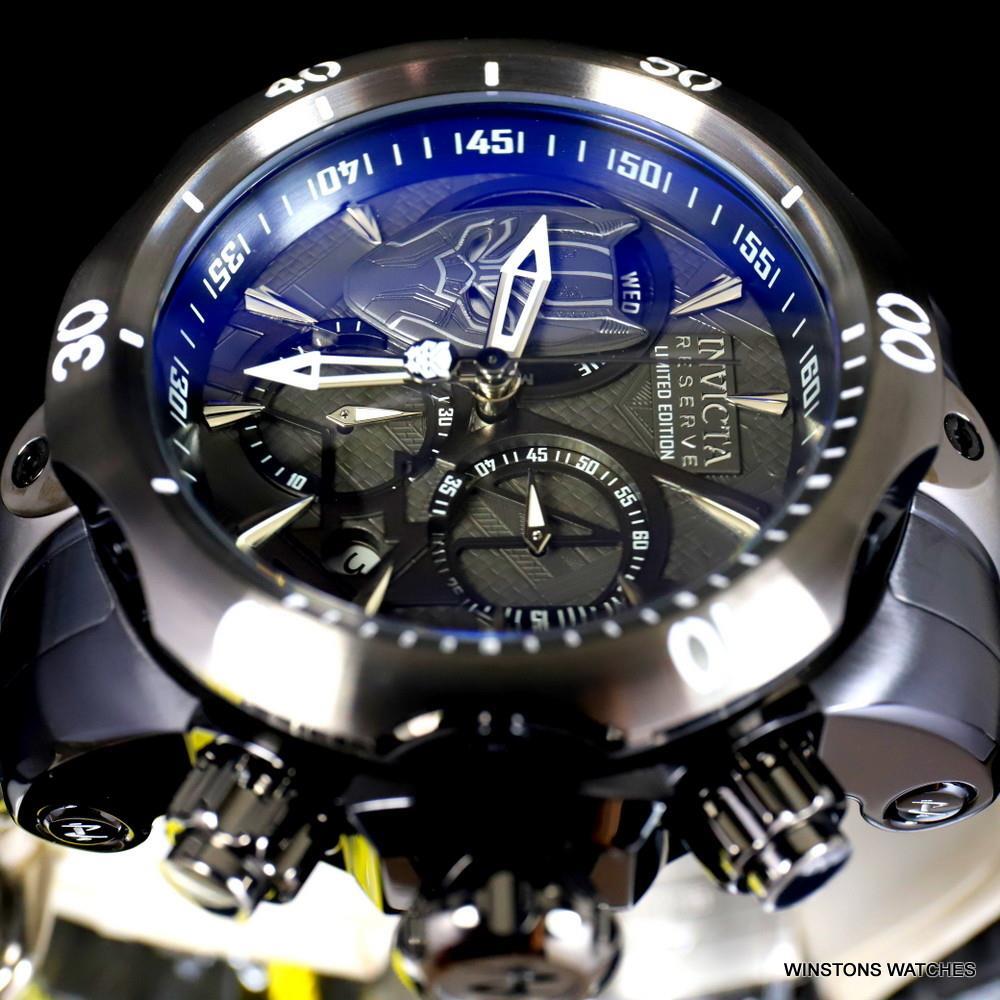 Invicta Marvel Black Panther Reserve Venom 52mm Steel Swiss Mvt Chrono Watch New