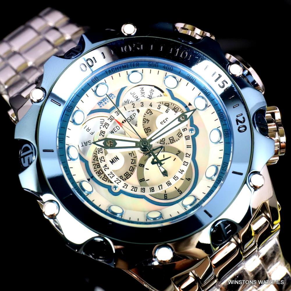 Invicta Reserve Venom Fusian Hybrid Swiss Master Calendar Steel White Watch New