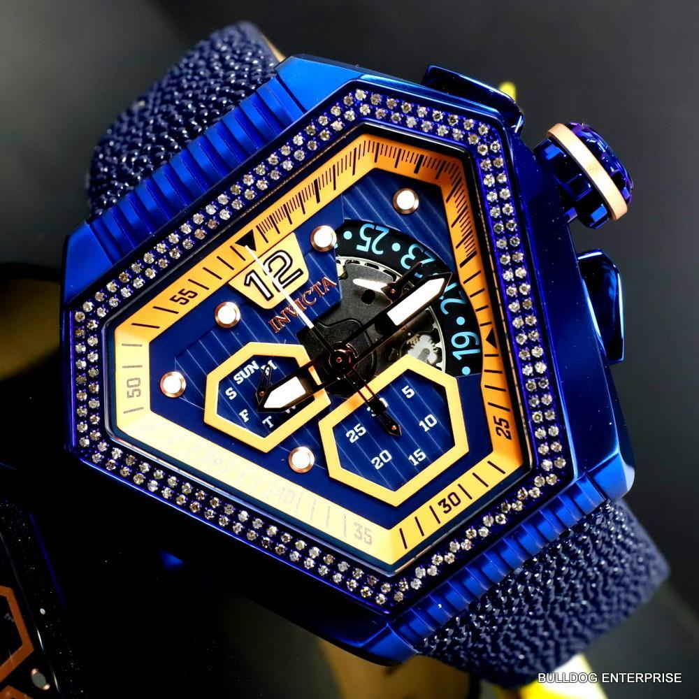 Invicta Speedway .76 CTW Diamond Triangular Stingray Chrono Swiss Mvt Watch New