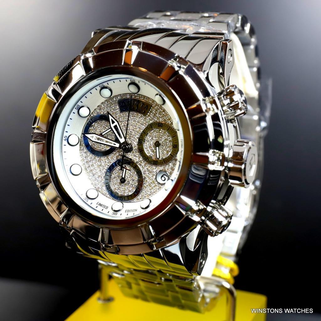 Invicta Grand S1 Rally 1.08CTW Diamond Chrono Swiss Mvt 54mm Steel LE Watch New