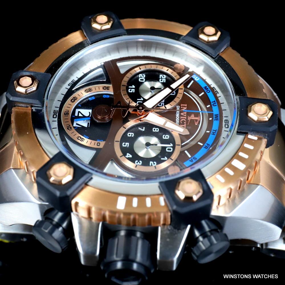 Invicta Reserve Grand Octane 63mm Rose Gold Two Tone Steel Swiss Mvt Watch New
