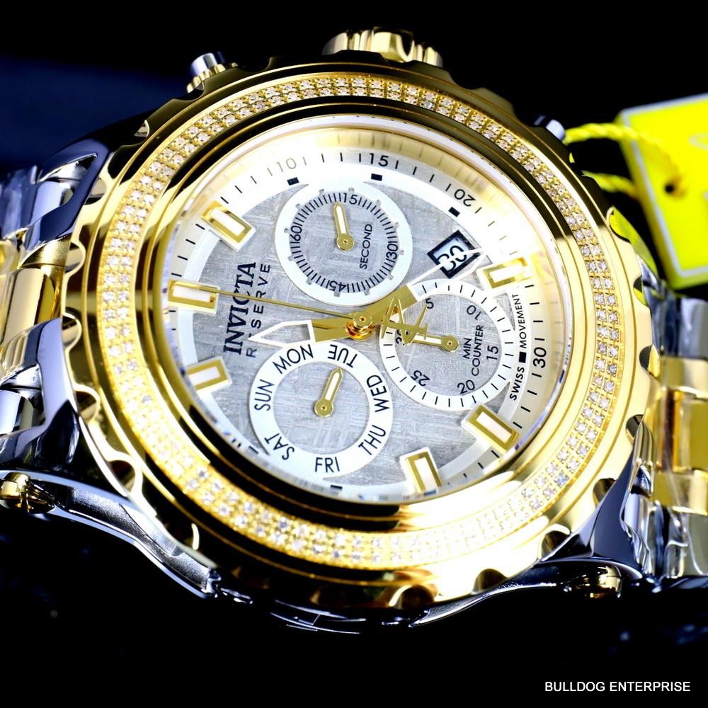Invicta Reserve Subaqua Specialty Swiss 2 Tone Steel Meteorite Diamond Watch New