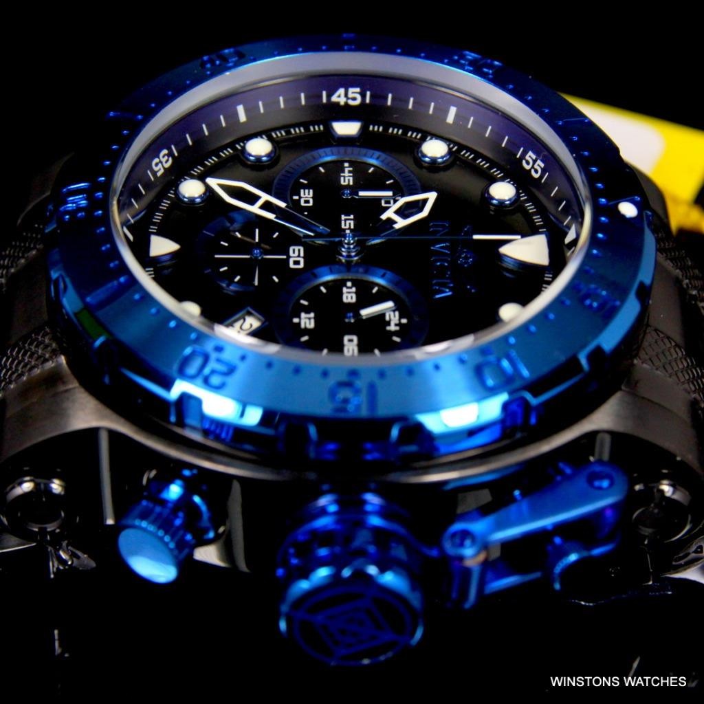 Mens Coalition Forces Black Stainless Steel Chronograph 52mm $1095 Watch New