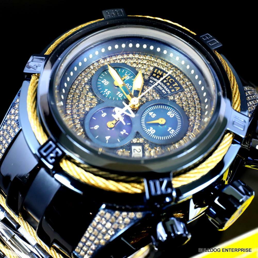 Invicta Bolt Zeus Blue Label 1.31 CTW Diamond Swiss Mvt Steel 52mm Watch New
