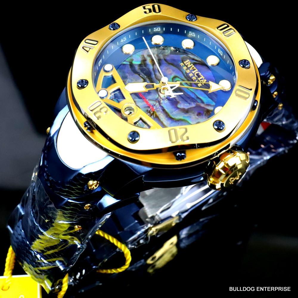 Invicta Reserve Kraken Swiss R150 Automatic Abalone Blue Steel Watch 52mm New