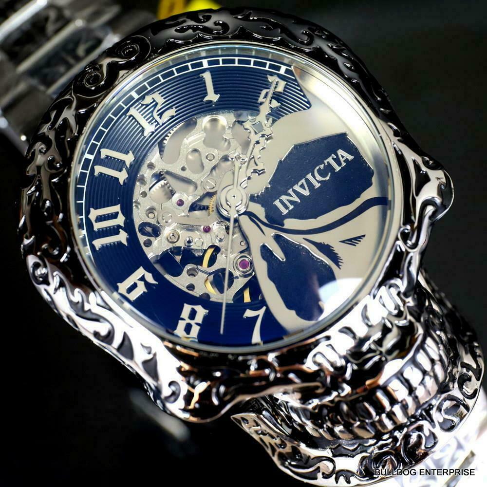 Invicta Artist Skull Automatic Skeletonized Stainless Steel 50mm Watch New