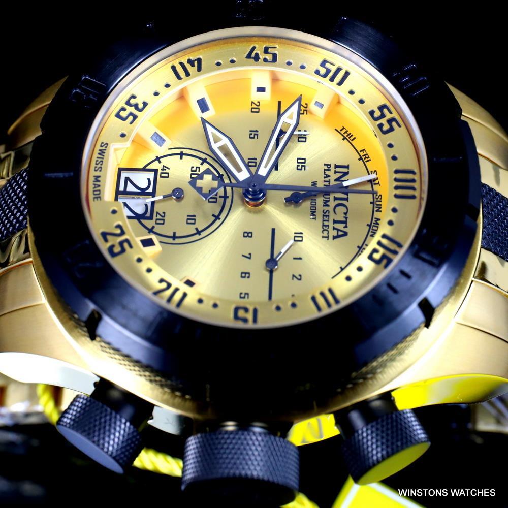 Invicta Platinum Select Coalition Forces Swiss Made Gold Plated Watch 50mm New