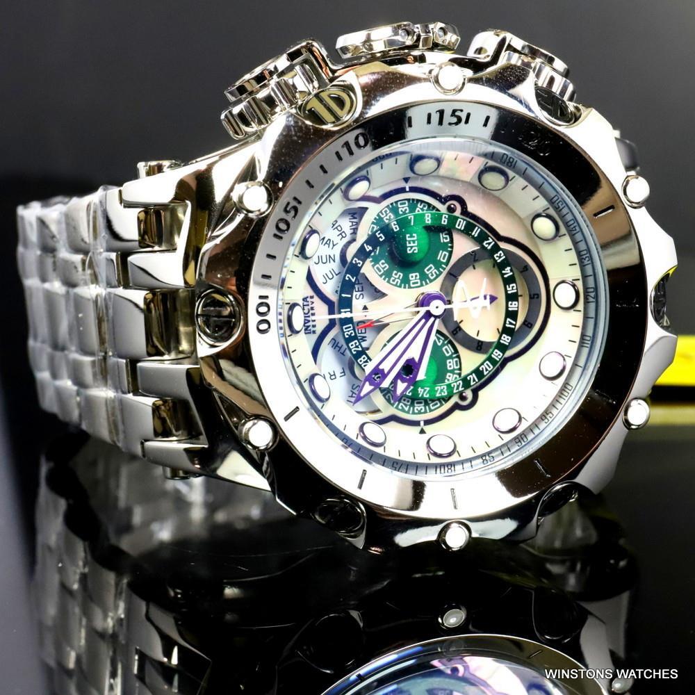 Invicta Reserve Venom Fusian Hybrid Swiss Master Calendar Steel Green Watch New