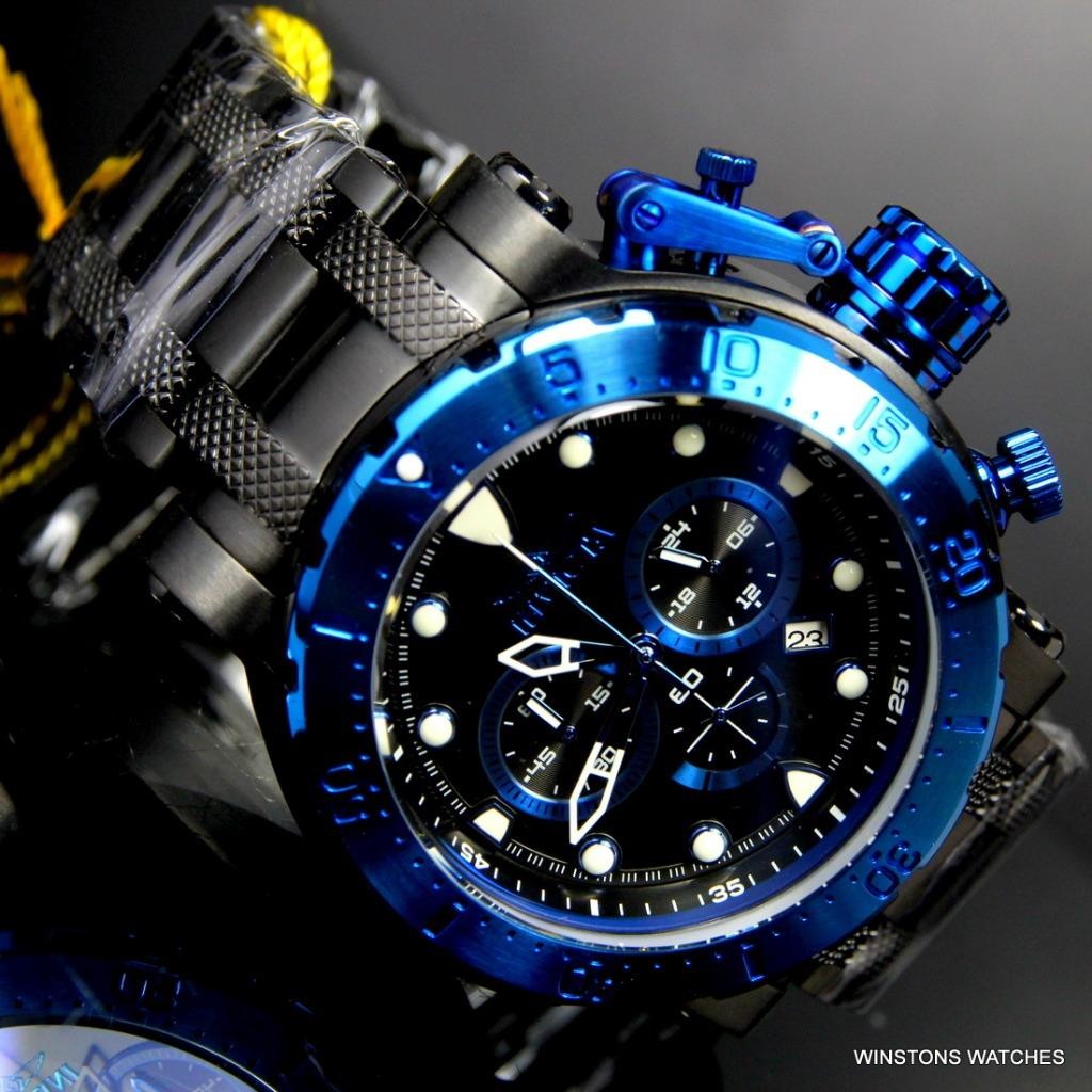 Mens Coalition Forces Black Stainless Steel Chronograph 52mm $1095 Watch New