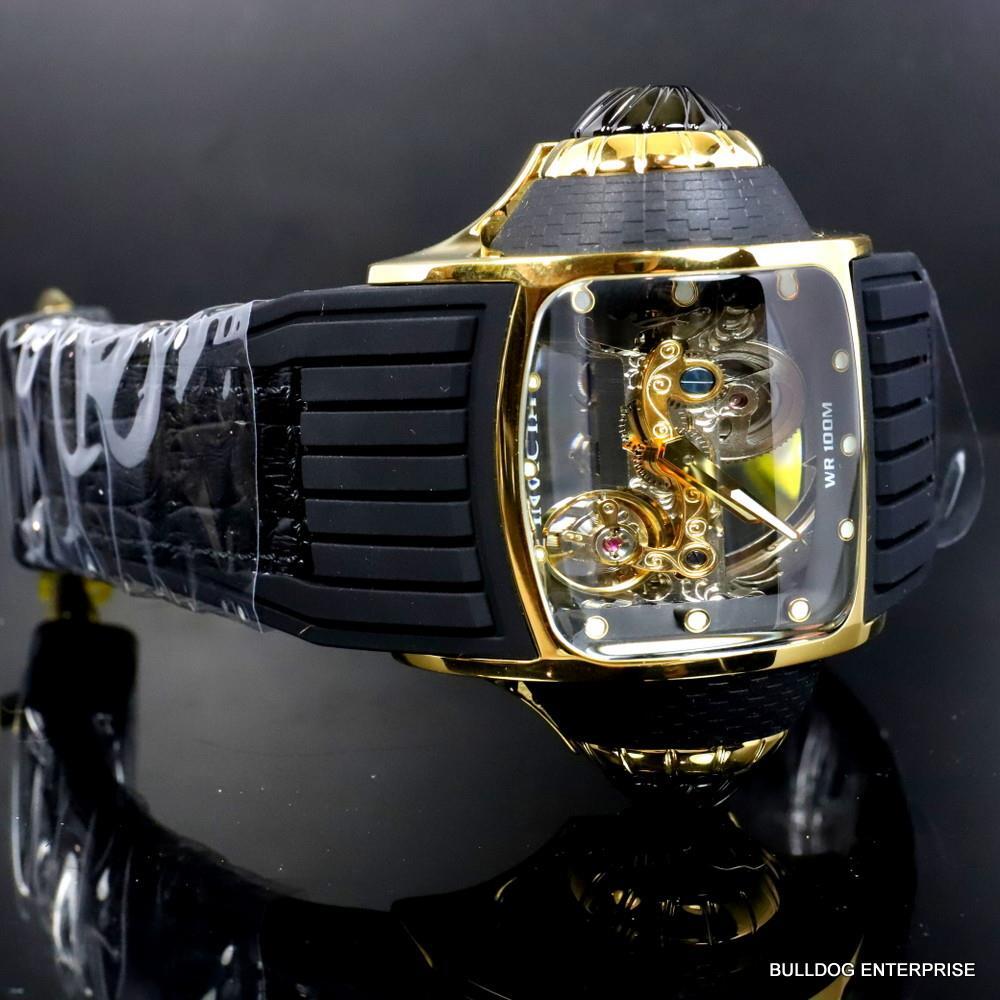 Invicta Vintage Ghost Bridge Automatic Clear Skeletonized Gold 68mm Watch New