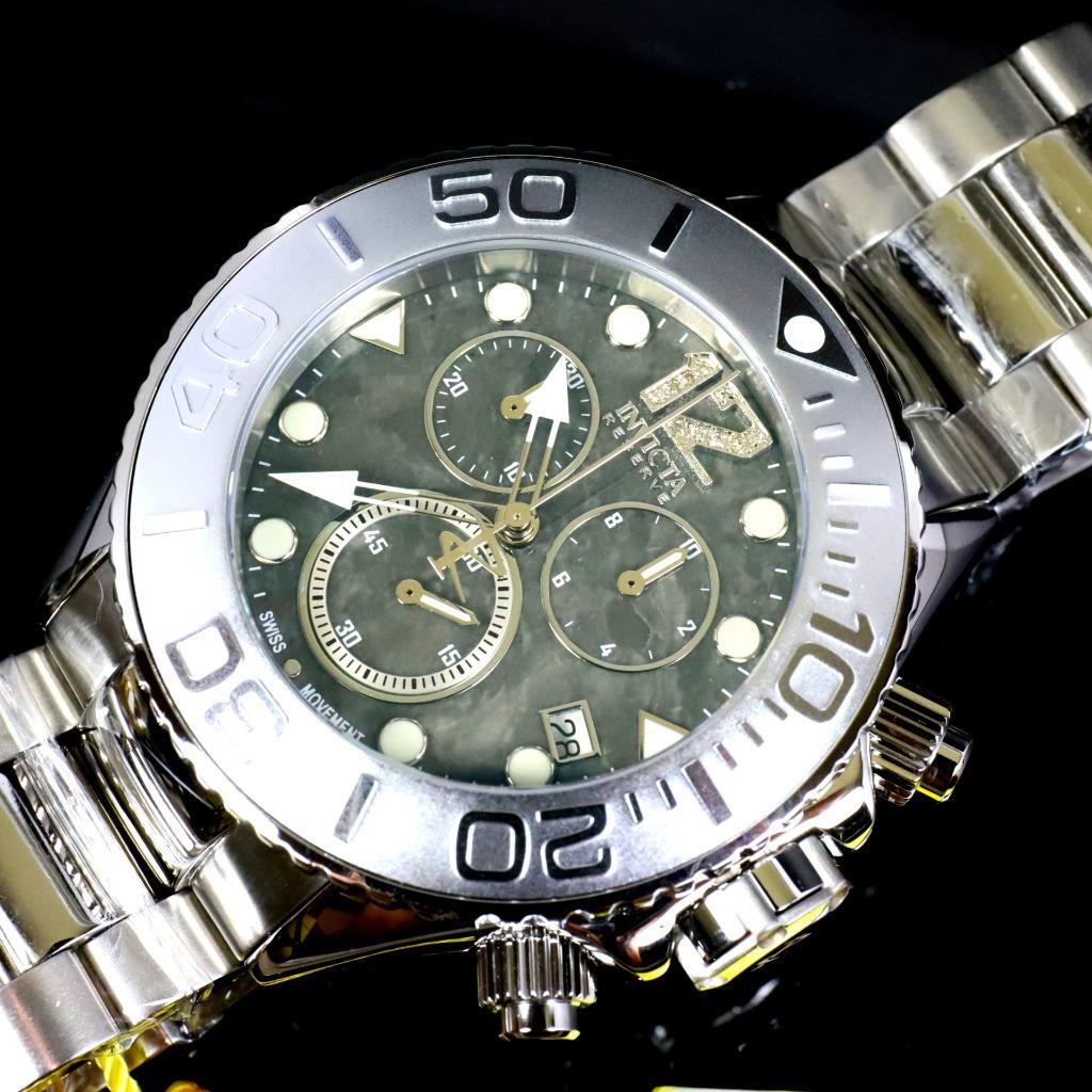Invicta Masterpiece Reserve Grand Diver Black Marble Diamond Swiss ETA Watch