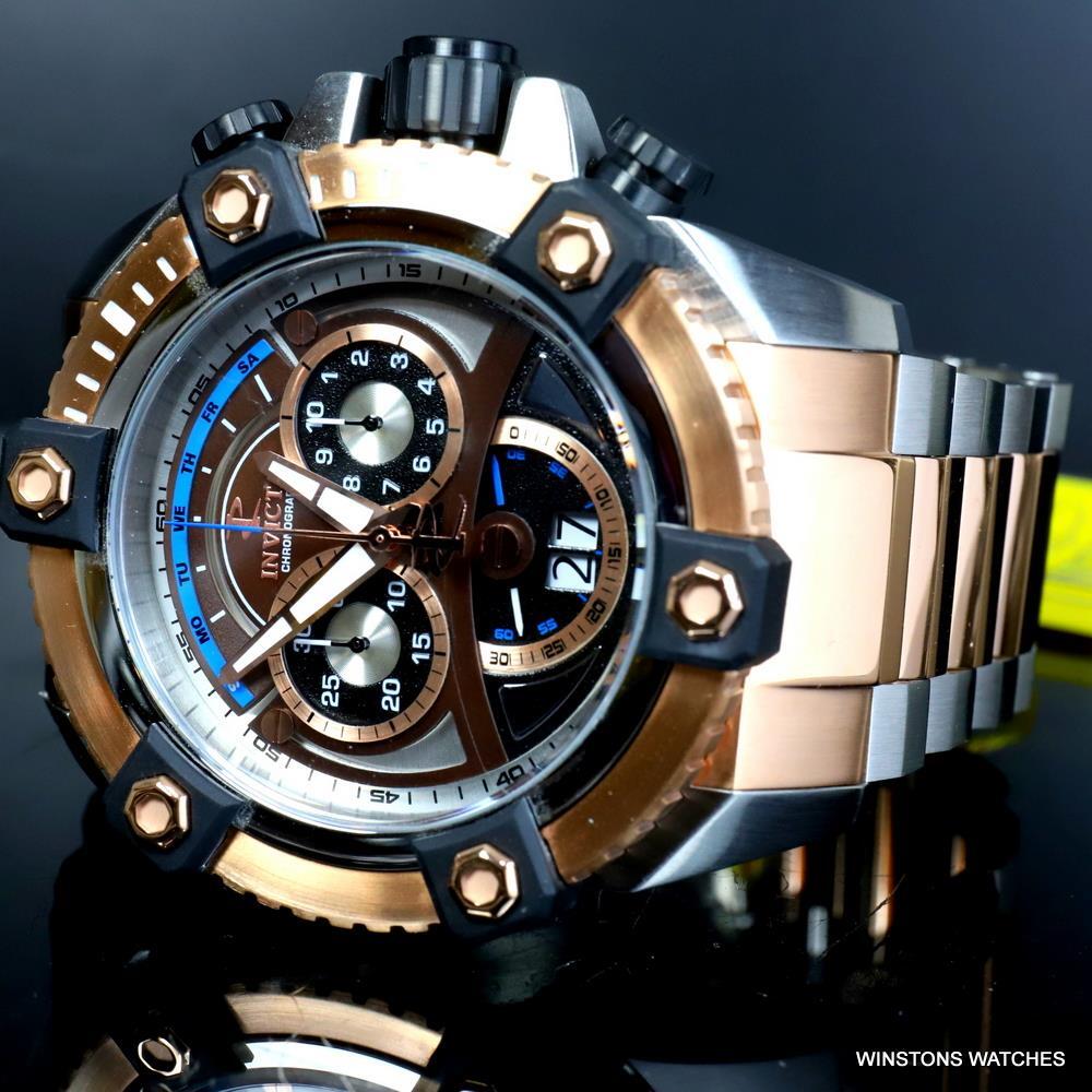 Invicta Reserve Grand Octane 63mm Rose Gold Two Tone Steel Swiss Mvt Watch New