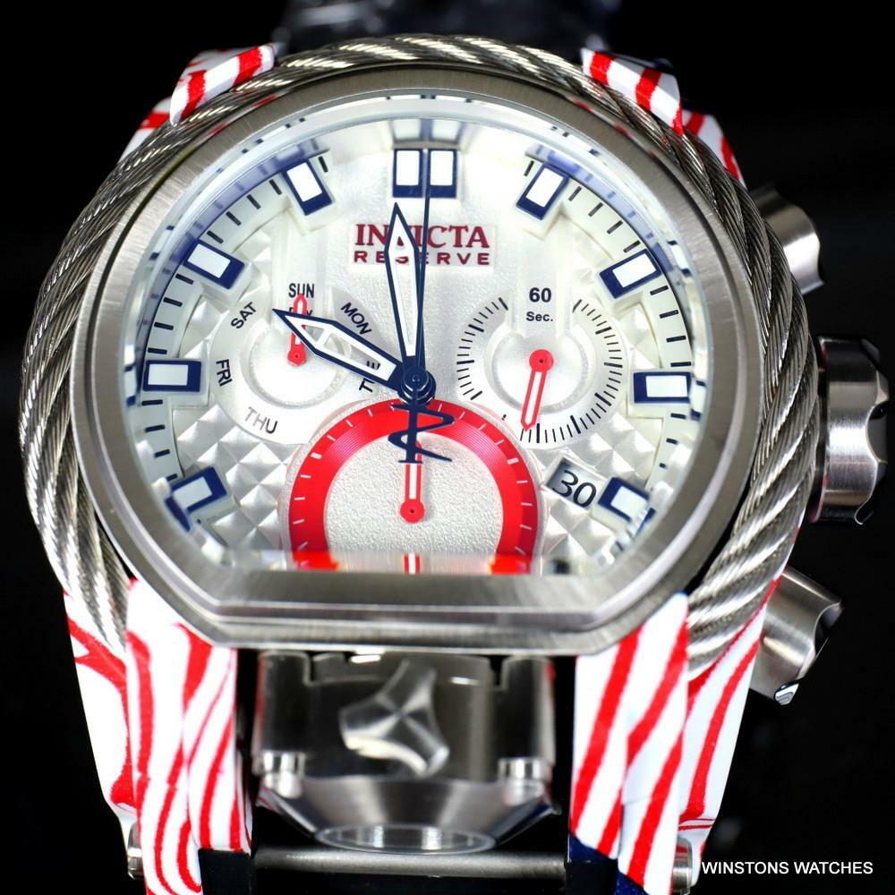 Invicta Reserve Bolt Zeus Magnum USA Flag Graffiti Swiss Mvt Watch 52mm New