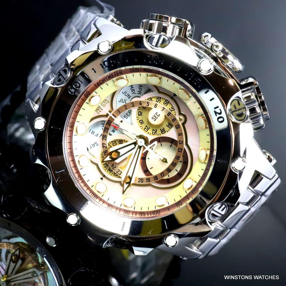 Invicta Reserve Venom Fusian Swiss Master Calendar Steel Gold Tone Watch New