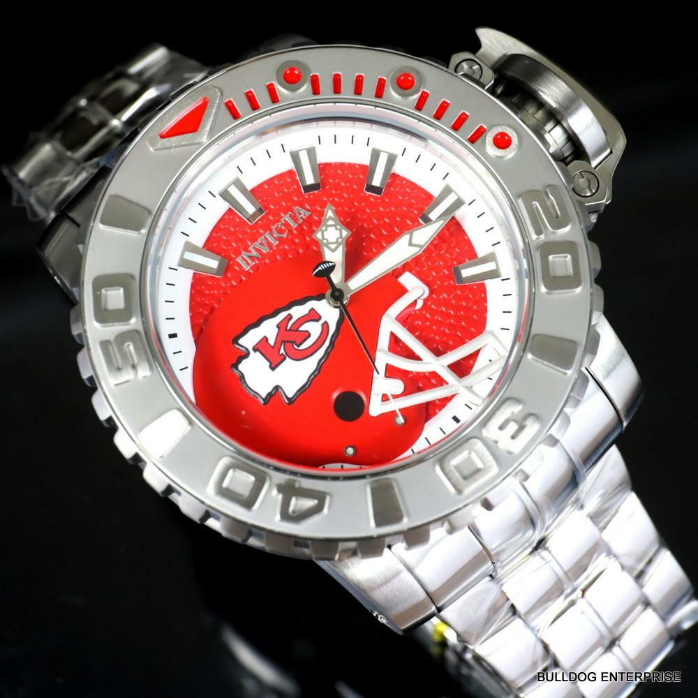 Invicta Sea Hunter Gen II NFL Kansas City Chiefs 70mm Steel Automatic Watch New