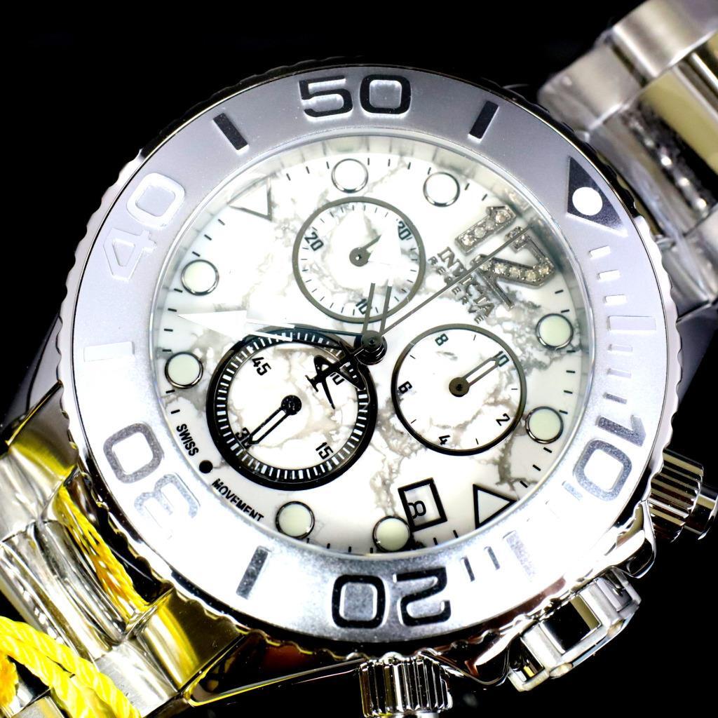 Invicta Masterpiece Reserve Grand Diver Howlite Steel Swiss ETA Diamond Watch