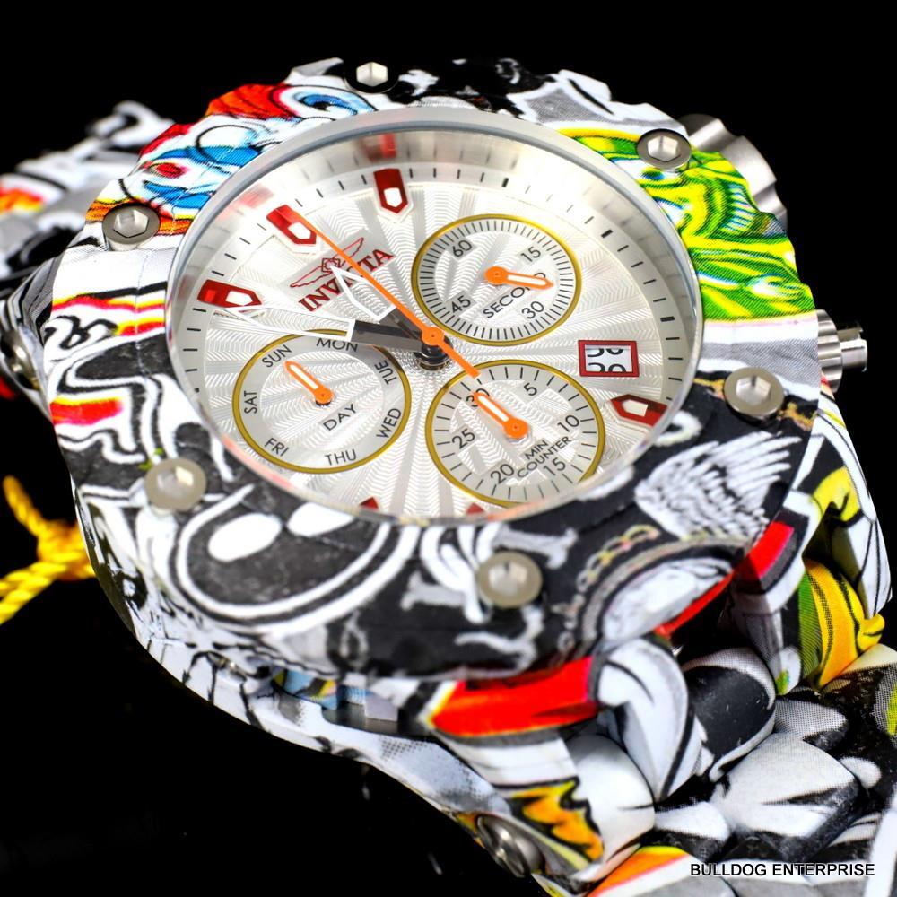 Invicta Subaqua Specialty Graffiti Hydroplated Steel Swiss Mvt Watch 52mm New
