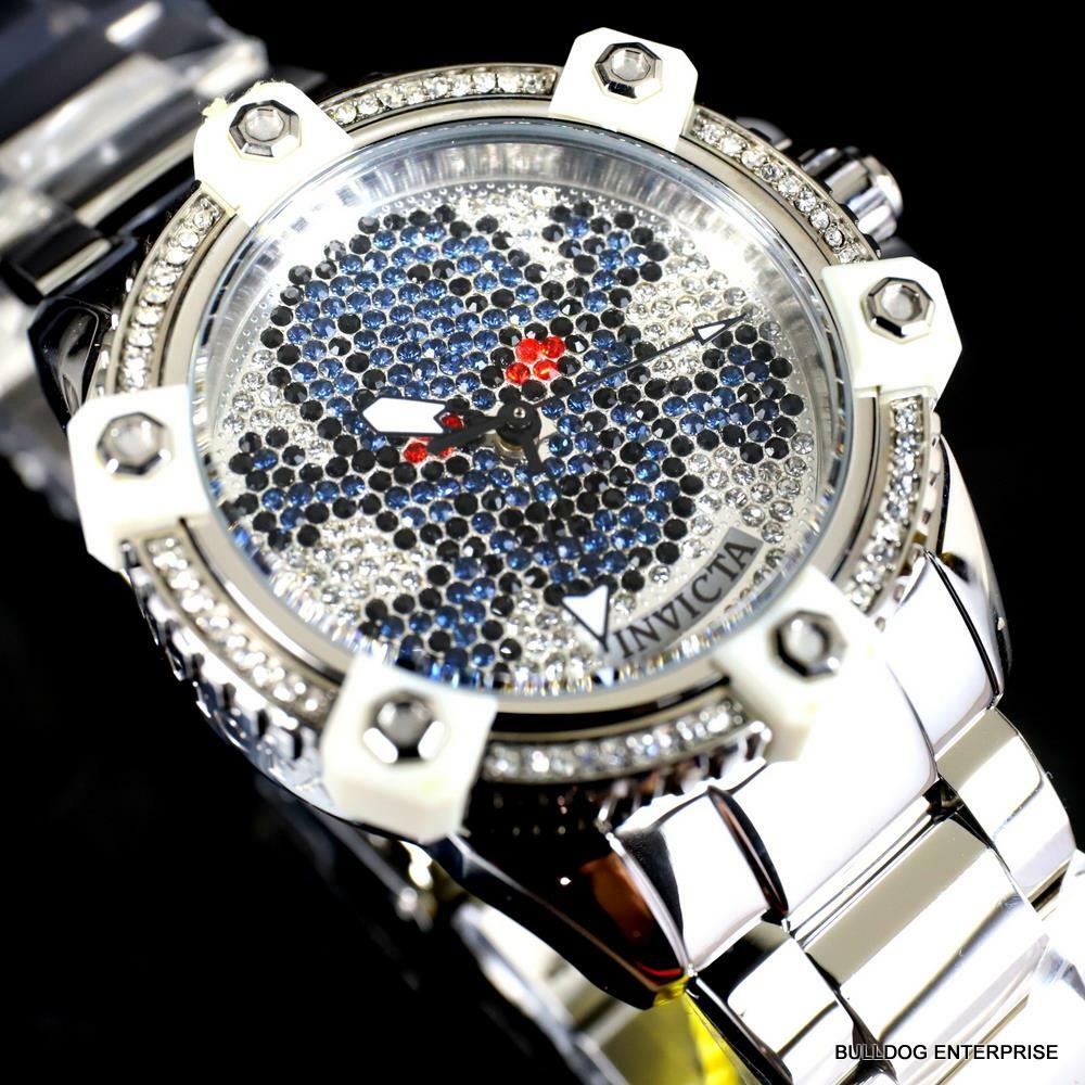 Womens Invicta Octane Skull Sparkling Crystal Stainless Steel 38mm Watch New