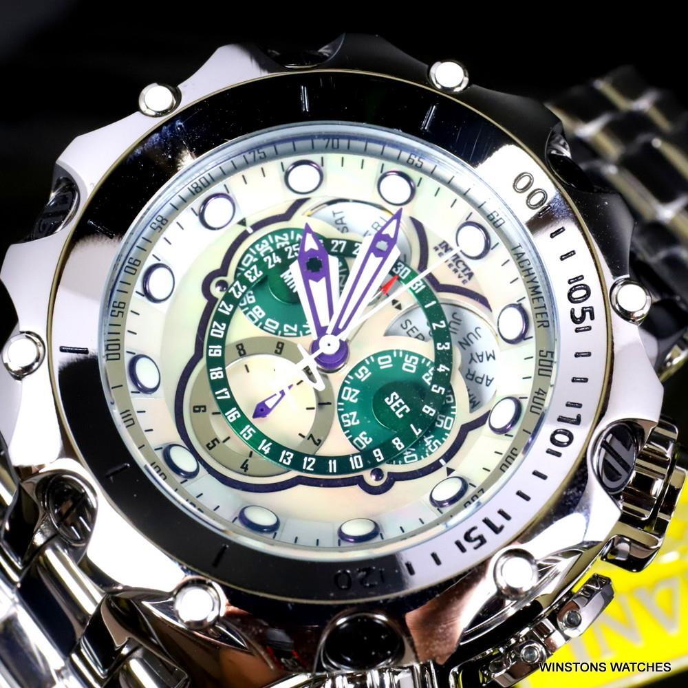 Invicta Reserve Venom Fusian Hybrid Swiss Master Calendar Steel Green Watch New